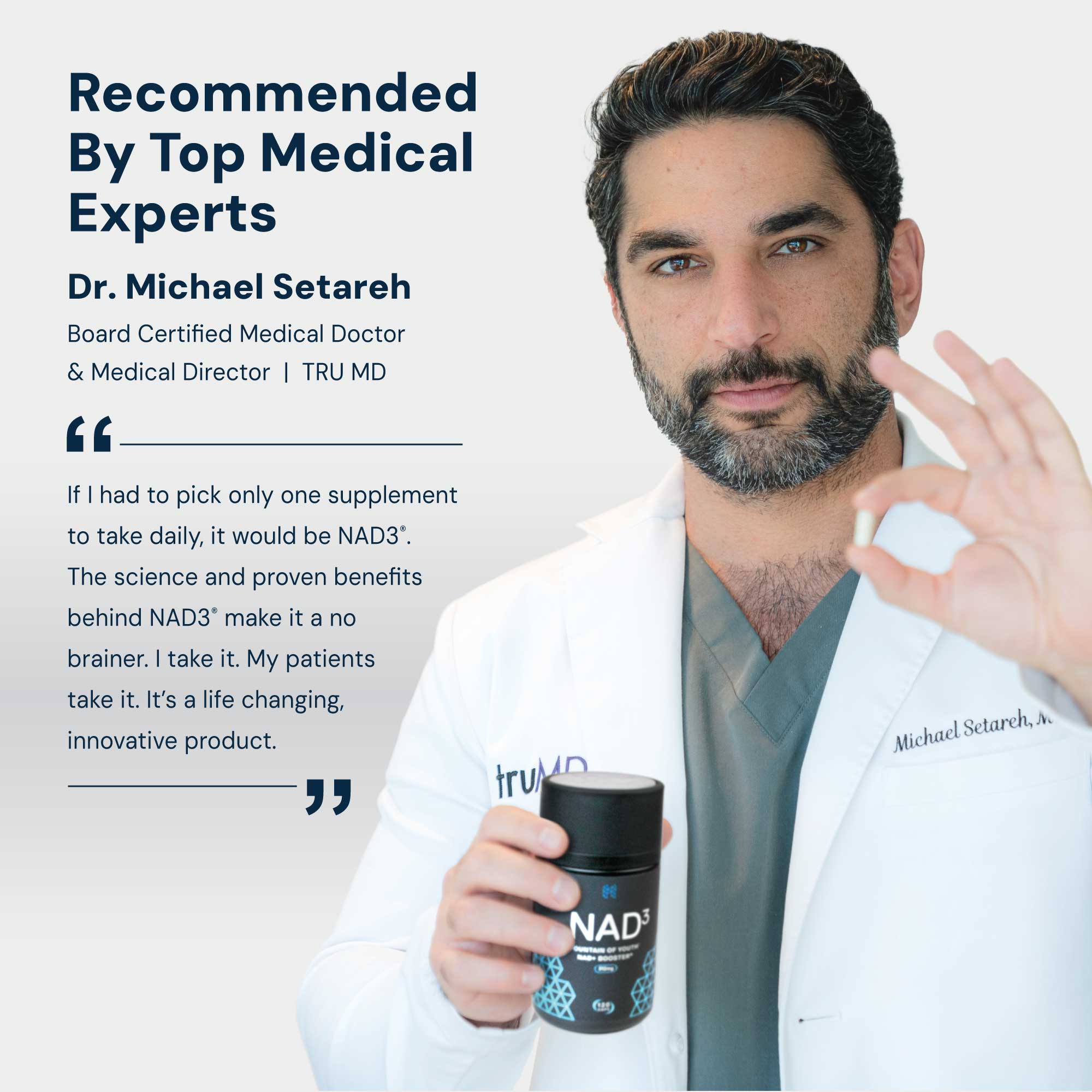 NAD3® 120 • An All Natural NAD+ Booster® Dietary Supplement (2 Month Supply)