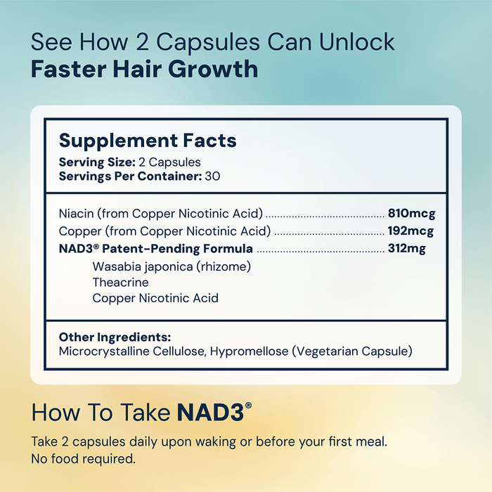 NAD3® 60 • An All Natural NAD+ Booster® Dietary Supplement (1 Month Supply)